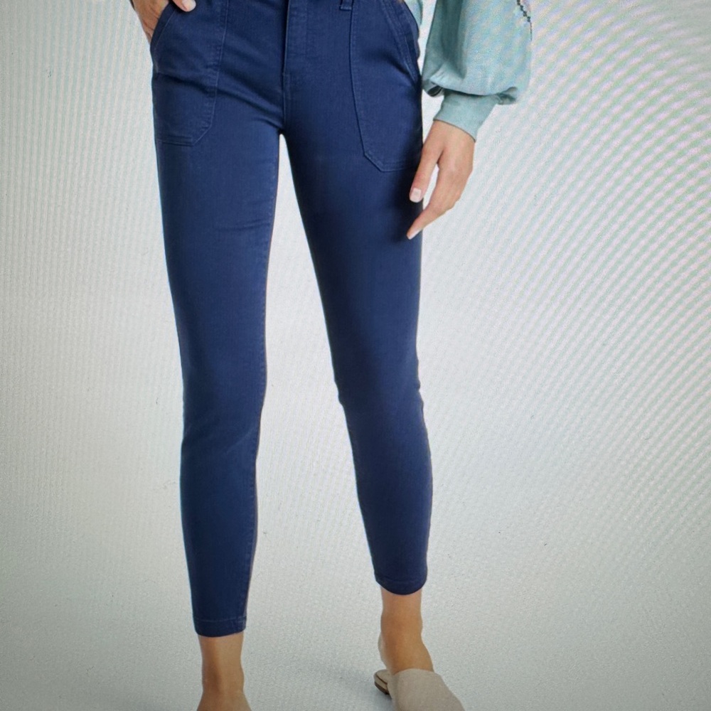 Stylish Blue High-Waisted Pants